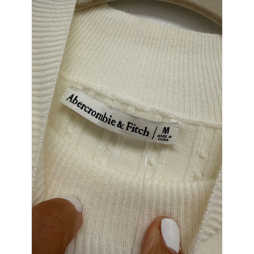 Abercrombie & Fitch Cream Cable Knit Long Sleeve Dress - Picture 5 of 5